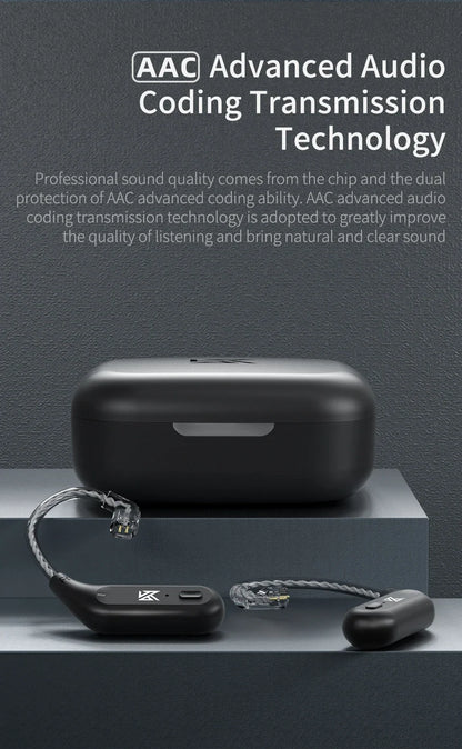 KZ AZ09 HD Bluetooth Earphones – Wireless HIFI Ear Hook Headset with Charging Case, Compatible with KZ EDXPRO ZSNPRO ZS10PRO