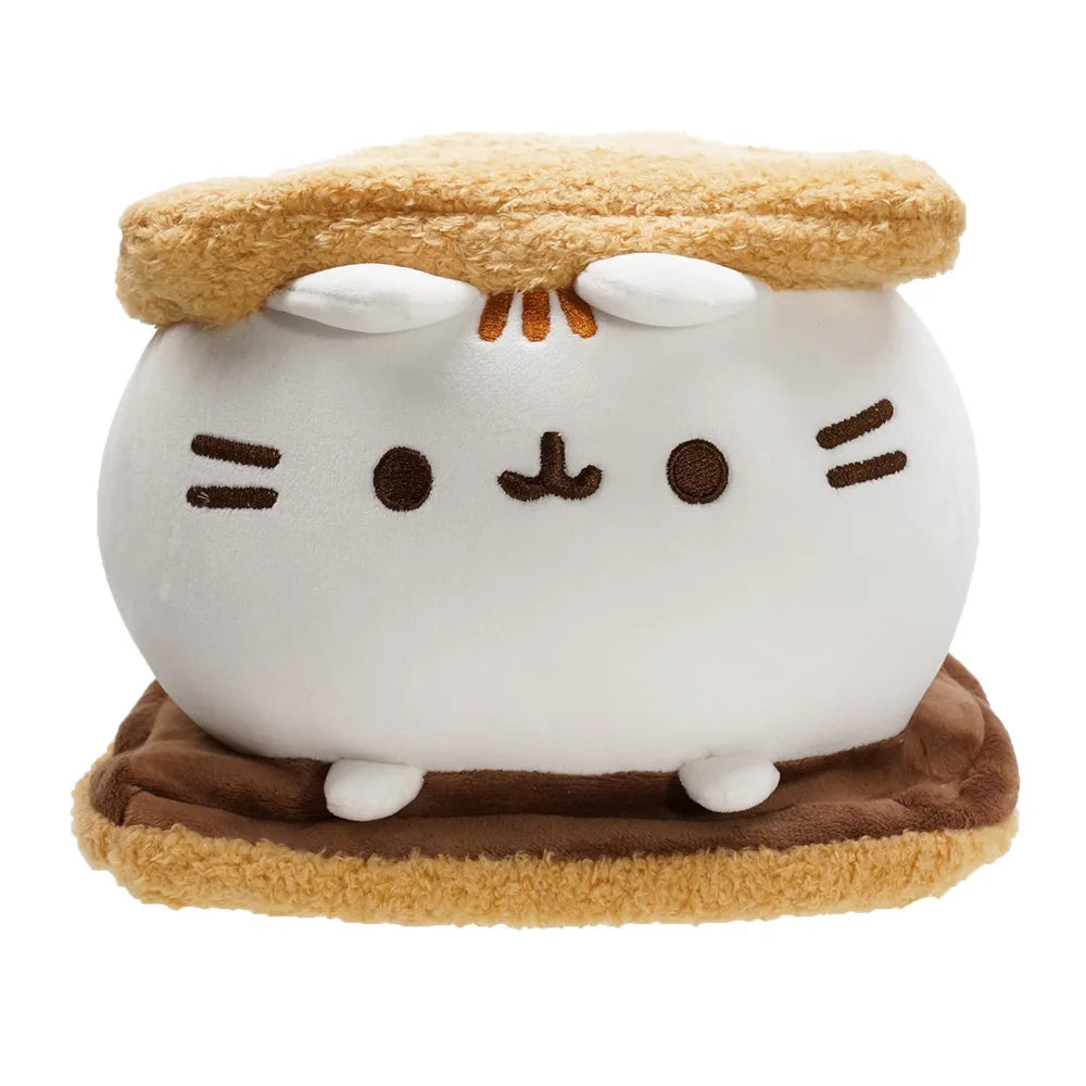 Kawaii Chocolate Cookie Fat Cat Plushie – Soft Stuffed Animal Pillow, Sleep Toy & Home Decoration for Kids, Birthday Gift