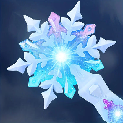 Princess Snow Wand Toy - Snowflake Light & Sound Stick for Kids, Glowing Fairy Wand for Girls, Christmas & Halloween Cosplay