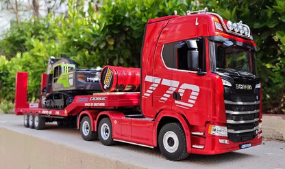 Huina 770S Remote Control Engineering Car — Genuine Alloy Trailer Head Model, 4WD Toy for Kids, Ratio 501D
