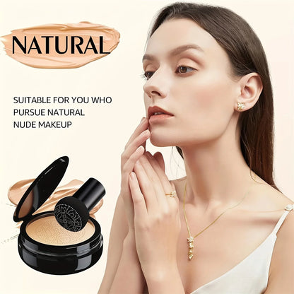 Mushroom Head Air Cushion CC Cream – Moisturizing, Waterproof Foundation & Concealer for Long-Lasting Nude Makeup