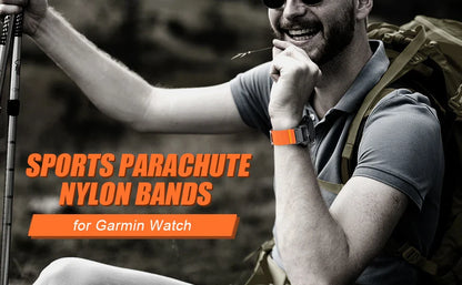 22mm QuickFit Nylon Strap for Garmin Fenix 8 7 6 5 Series, Venu 3, Tactix 7 – Parachute Style Replacement Watch Band 47mm