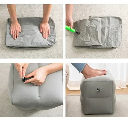 Inflatable Flight Sleeping Footrest Pillow – Adjustable Travel Rest Pillow for Airplane, Car, Bus, and Kids (WJ529)