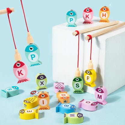 Wooden Fishing Game for Kids - Educational Alphabet & Number Learning Toy, Interactive Early Learning Gift