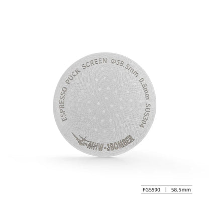 MHW-3BOMBER Espresso Puck Screen – 51/53/58.5mm Reusable Stainless Steel Coffee Filter, 0.8/0.2mm Thickness Coffee Tool