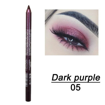 14-Color Waterproof Eyeliner Pencil – Long-Lasting Smokey Punk Style High-Pigment Shimmer Eyeshadow Stick