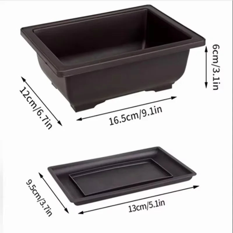 Purple Clay Succulent Plant Pots – Outdoor Garden Bonsai Planters, Rectangular & Square
