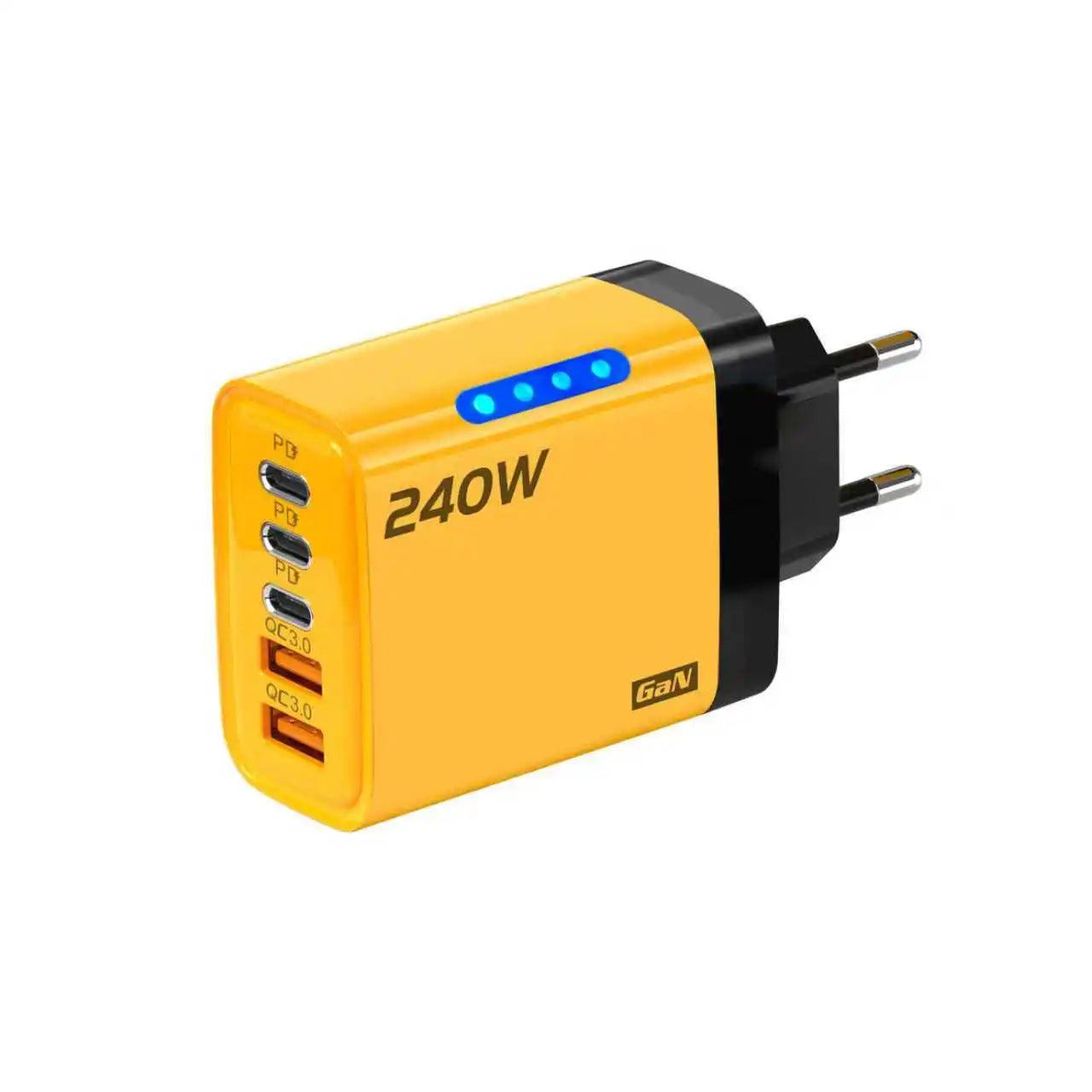 240W 5-in-1 GaN Fast Desktop Charger – USB-C Quick Charge 3.0 Adapter for iPhone Samsung Huawei