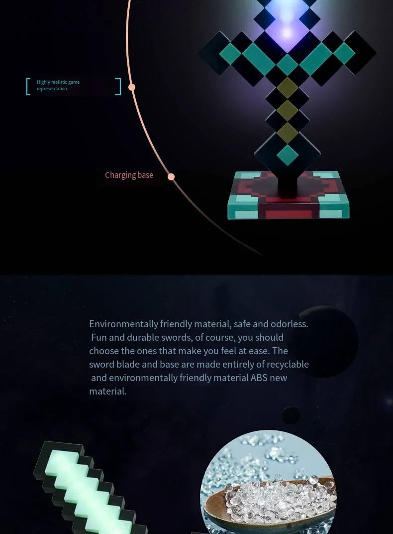 Minecraft Sword Night Light – Color-Changing Table Lamp, Game-Inspired Decorative Gift for Children