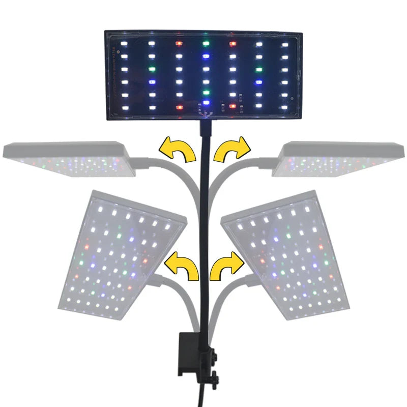 USB Aquarium LED Grow Light – Full Spectrum Fish Tank Lamp with Adjustable Brightness, Timer & 360° Rotatable Dimmable Clip Light