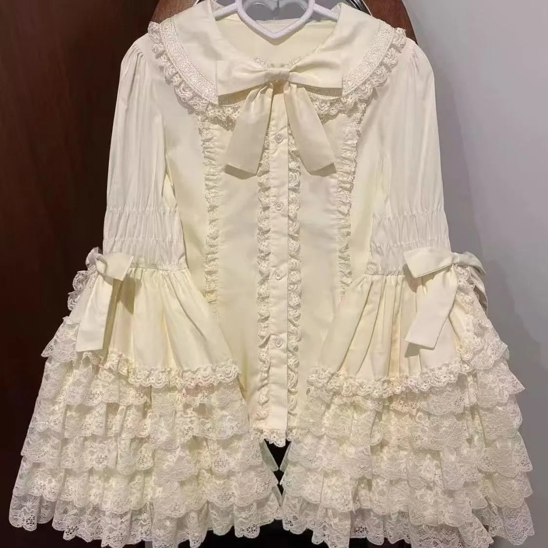 Lolita Princess Lace Sleeve Shirt - Long-Sleeve Kawaii Summer Inner Top for Women