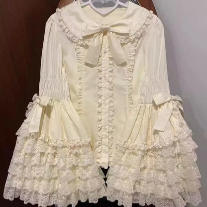 Lolita Princess Lace Sleeve Shirt - Long-Sleeve Kawaii Summer Inner Top for Women