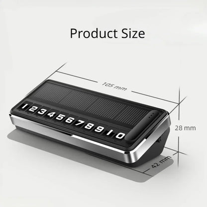 Solar LED Car Phone Number Plate — Hidden Temporary Parking Card with Multi-Number Display