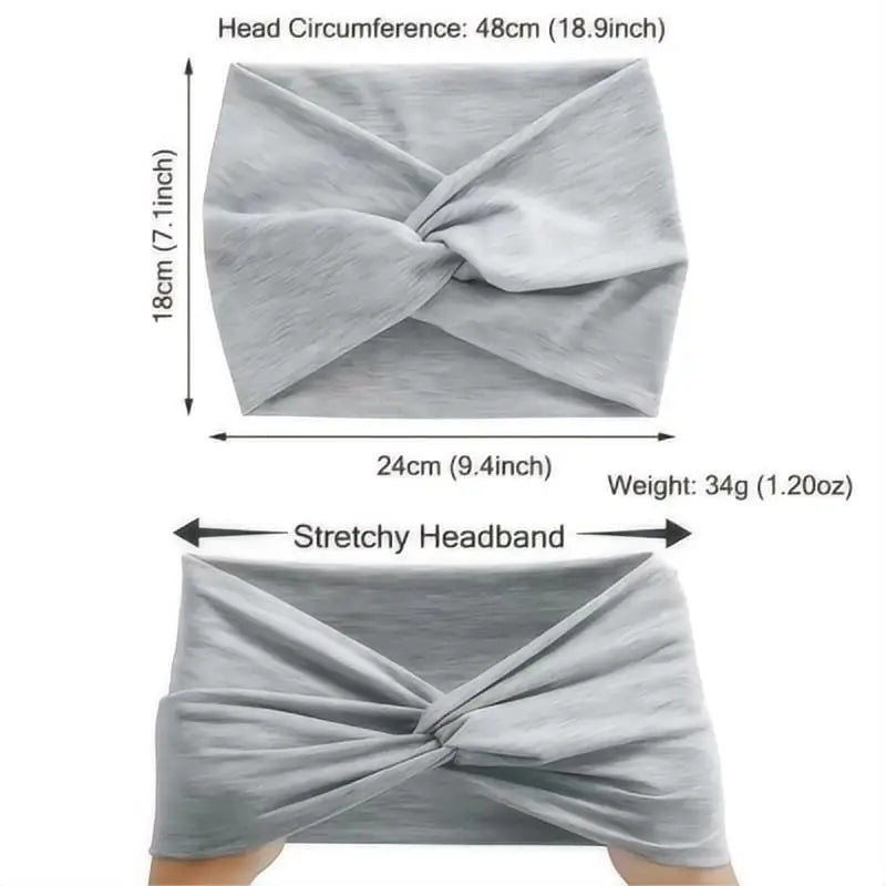 Wide Elastic Headband for Women – Yoga, Pilates, Running & Cycling Sweatband Hairband Turban Makeup Hair Hoop