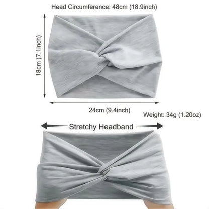 Wide Elastic Headband for Women – Yoga, Pilates, Running & Cycling Sweatband Hairband Turban Makeup Hair Hoop