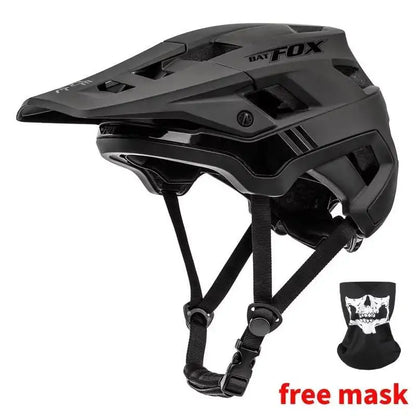BATFOX Matte Black MTB Bike Helmet – Men's Mountain Bike Cycling Helmet Casco Ciclismo