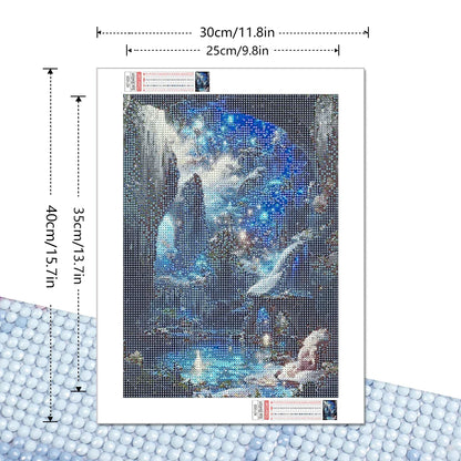 5D Diamond Painting Landscape – Full Round Drill Mosaic Fantasy Artwork, 30x40cm for Interior Decor
