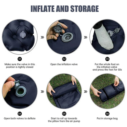WESTTUNE Double Inflatable Air Mattress – Built-in Pillow Sleeping Pad for Camping, Travel, and Hiking