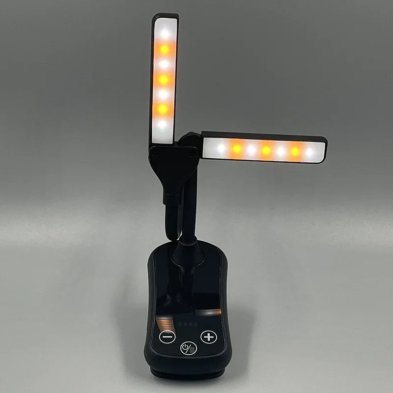4 LED Clip-On Book Light - 3 Color Modes, 8 Brightness Levels, USB Rechargeable Night Light, Portable Reading Lamp and Mini Desk Lamp