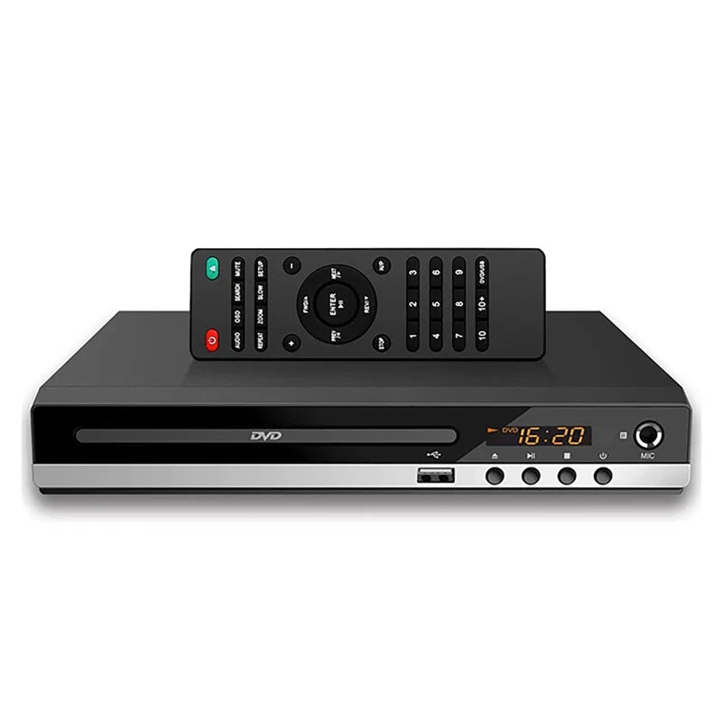 1080P HD DVD Player – All Region Free Home DVD Player with AV Output & Built-in MIC Port
