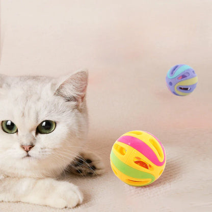 Colorful Bell Ball Cat Toys – Interactive Plastic Sound Play Balls for Kittens, Chase & Exercise Pet Supplies