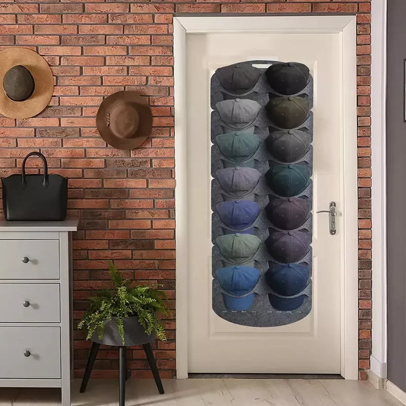 Felt Hat Storage Rack – Wall-Mount Cap Holder & Organizer for Baseball Hats