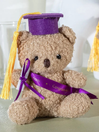 Doctor Teddy Bear Plush Toy – Small Sitting Doctor Bear Doll Pendant for Kids, Students & Graduation Gifts