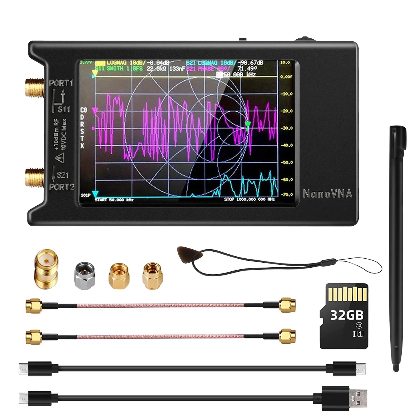 NanoVNA-H4 Spectrum Analyzer – 2.8/4" Vector Network Antenna Analyzer, 10KHz-1.5GHz, MF, HF, VHF, UHF Tuner