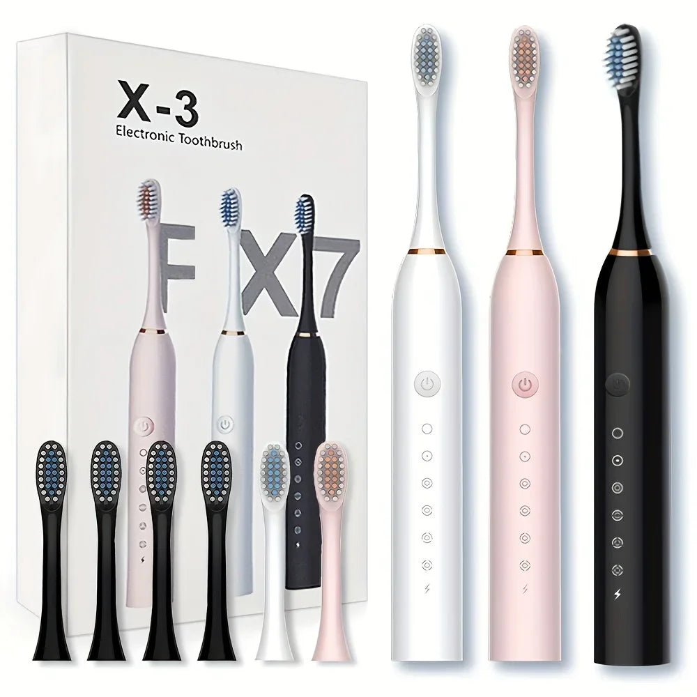 Automatic Electric Toothbrush - Smart Six-Speed Rechargeable Soft Bristle Toothbrush for Adults and Children All Ages