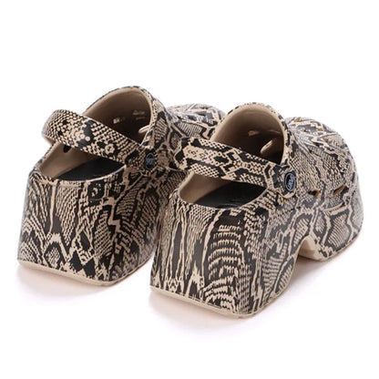 2023 Women's Leopard Clogs - Closed Toe Chunky Platform Sandals | Super High Wedge Heel Slippers for Summer