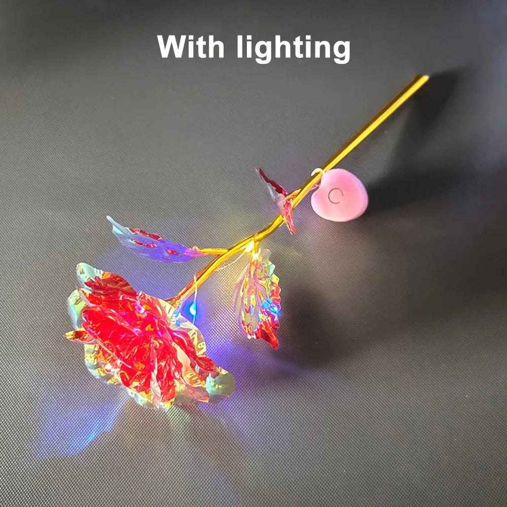 LED 24K Foil Plated Roses – Valentine's & Mother's Day Gift, Artificial Flower Decor, Romantic Wedding & Lover Lighting
