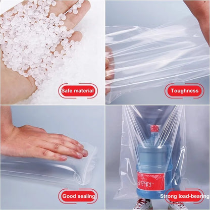 StoBag 10PCS Large Transparent Zipper Bags — Thick Waterproof Storage Pouches for Clothes & Food Packaging