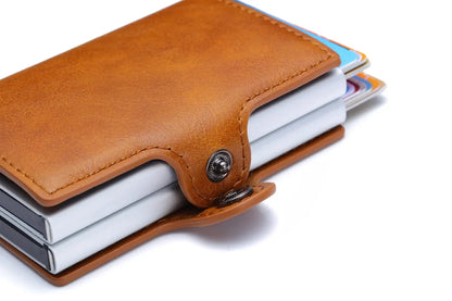 RFID Carbon Fiber Slim Wallet for Men – Mini Card Holder with 14 Slots, Small Money Bag Purse