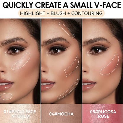 Face Pearl Stone Highlighter Stick – Long-Lasting Contour & Brightening Cheek Illuminator Makeup
