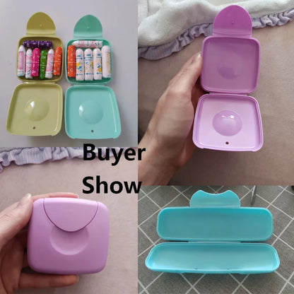Portable Tampon Storage Box for Women - Travel-Friendly Cosmetic, Cotton, and Jewelry Holder, Creative Plastic Organizer for Outdoor Use