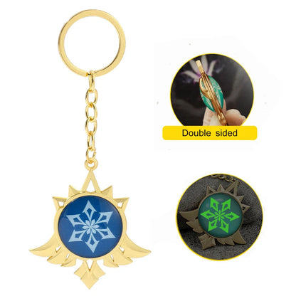 Genshin Impact Venti Eye Keychain 1:1 – Luminous Anime Cosplay Key Ring Backpack Pendant Gaming Accessories Gift
