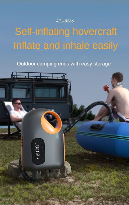 LEIBOO 20PSI DC Electric Air Pump – High-Speed Compressor for Inflatable SUP, Paddle Board, Airbed, Boat & Kayak