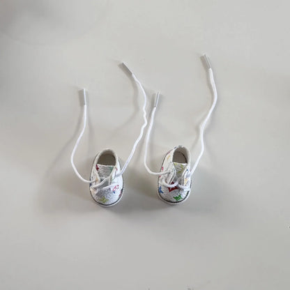 17CM LABUBU Doll Shoes – Lace-Up Printed Sneakers Pendant Accessory for Labubu Dolls