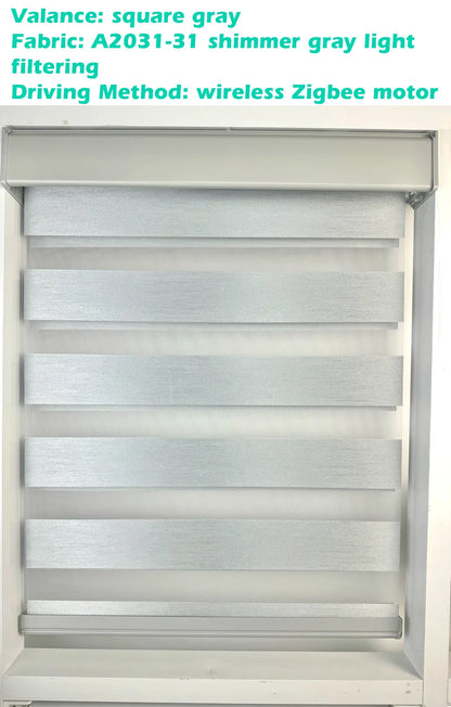 Decopedia Custom Made Zebra Blinds – Motorized Roller Blackout Day & Night Window Blinds for Sliding Doors