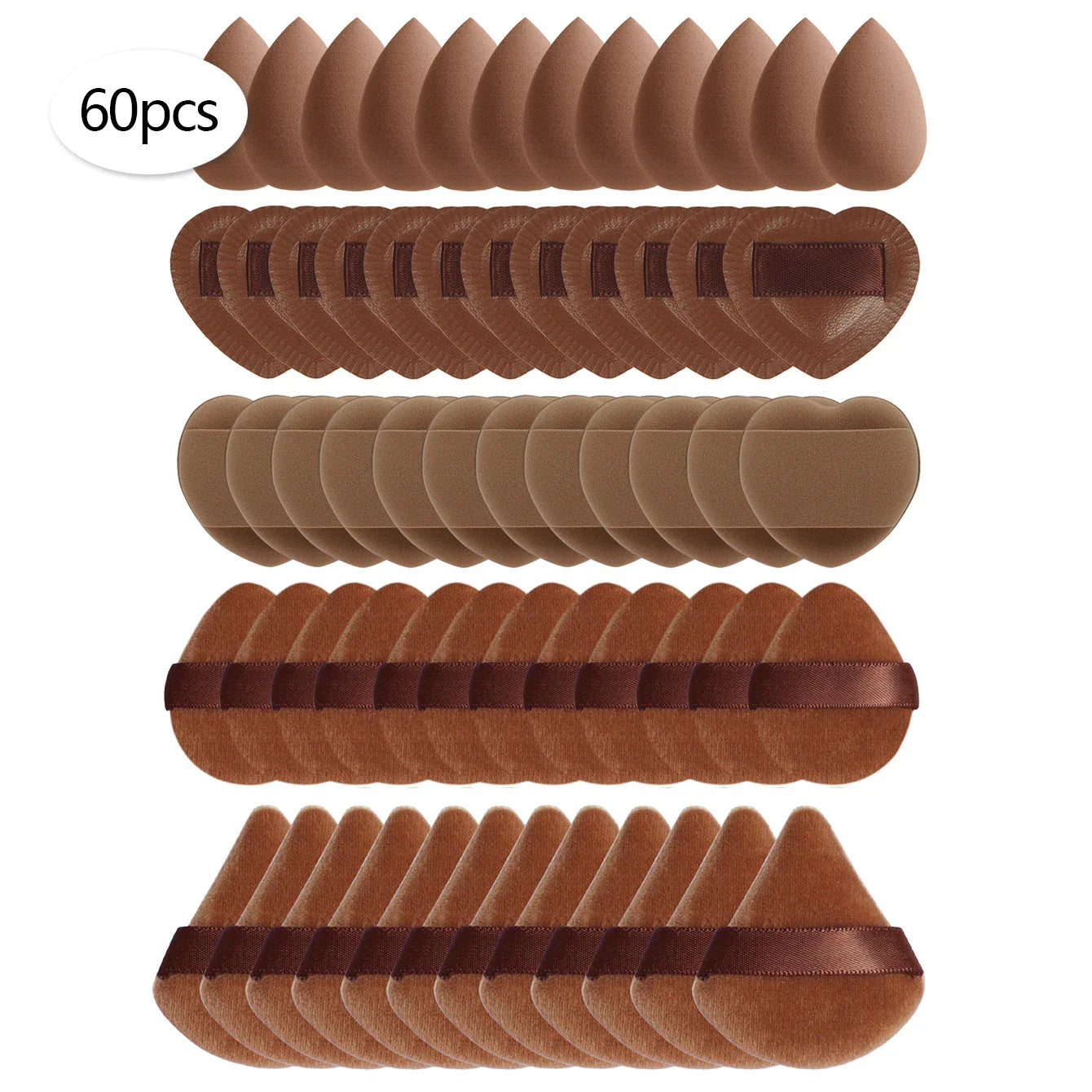 15/30/60 Mini Makeup Sponges – Beauty Powder Puff for Concealer, Liquid Foundation & Face Cosmetics