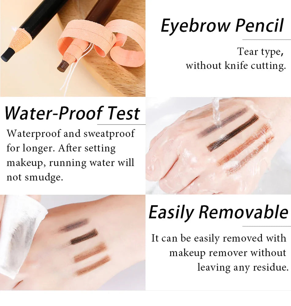 Waterproof Eyebrow Pencil – Long-Lasting Brow Enhancer for Professional Makeup, Brow Lift & Feathered Eyebrows