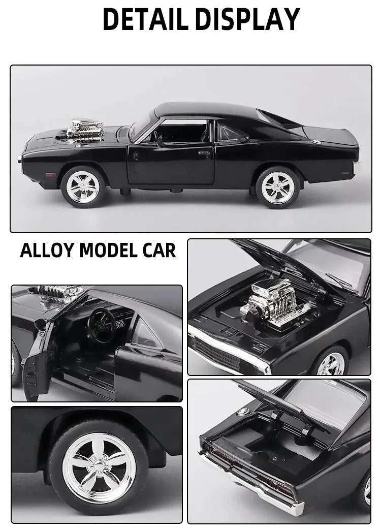 1:32 1970 Charger Alloy Diecast Model Car – Pull-Back Mini Vehicle Toy for Kids & Collectors