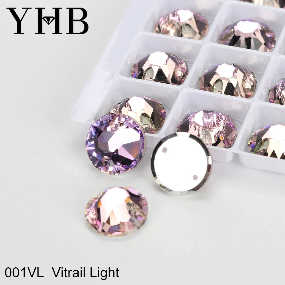 YHB XIRIUS AB Moonlight Glass Crystal — Flatback Sew-On Rhinestones for Garments, Clothes & Bags