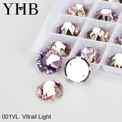 YHB XIRIUS AB Moonlight Glass Crystal — Flatback Sew-On Rhinestones for Garments, Clothes & Bags