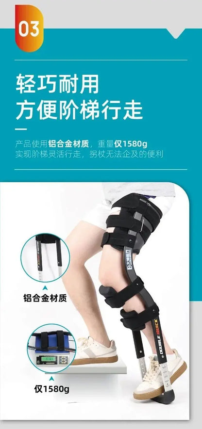 Rehabilitation Mobility Aid – Knee Walker Single-Leg Telescoping Hands-Free Assisted Walking Crutch Stick