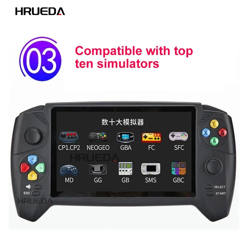7.0" Retro Handheld Game Console - Dual Joysticks Classic Gaming Player for PS1, GBA, NES & FC Games