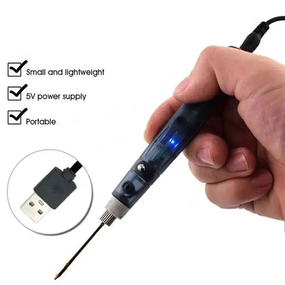 Portable Mini USB 5V Soldering Iron - Household Electronic Repair Solder Welding Tool, Student Electric Soldering Pen Combination
