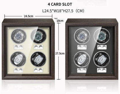 IBBETON Luxury Wood Watch Winder – High-End Automatic Watch Box (2/4/6 Slots) with Mabuchi Mute Motor & Storage Cabinet