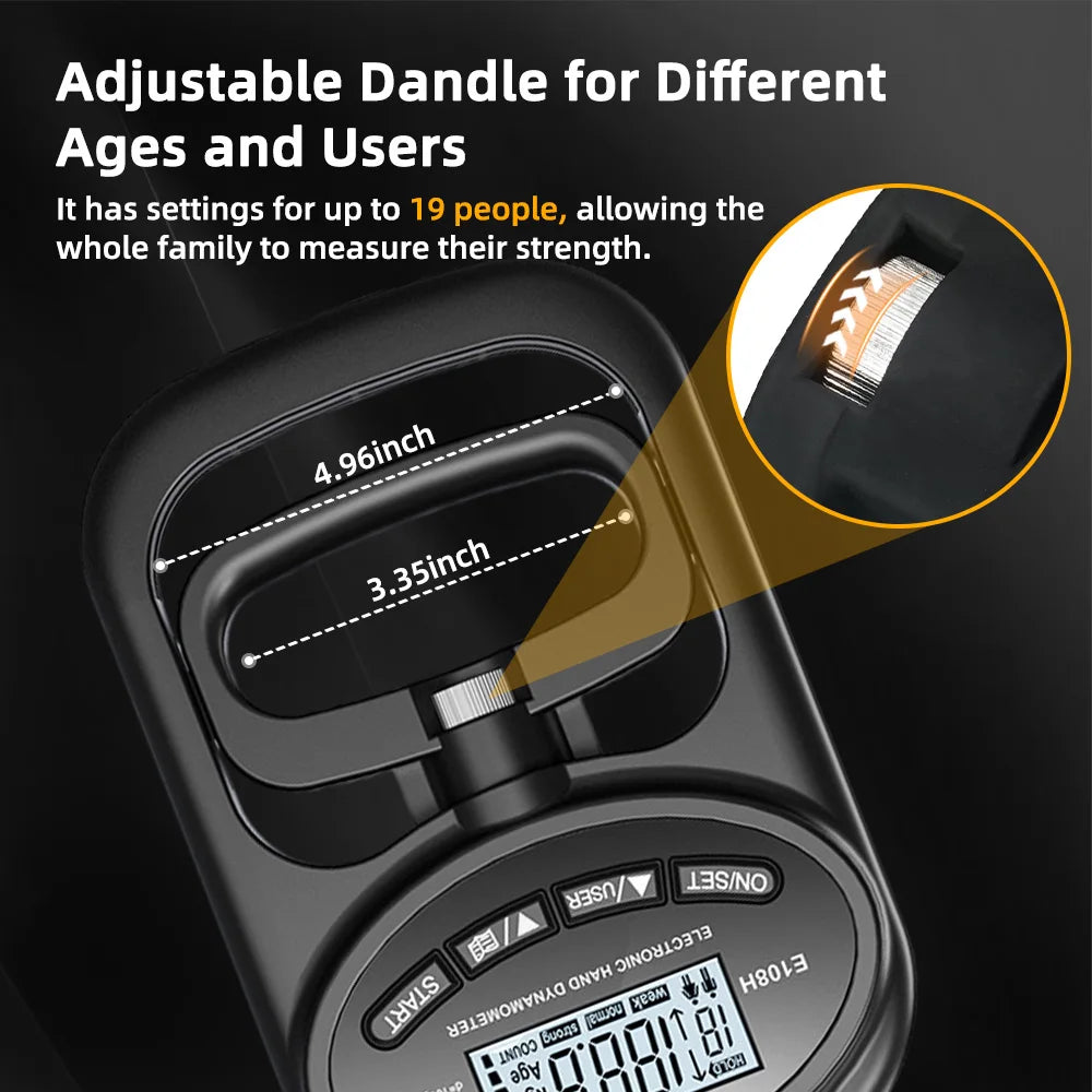 Grip Strength Tester 265Lbs/120Kg - Digital Hand Dynamometer with USB, LCD Screen & Hand Grip Strength Meter