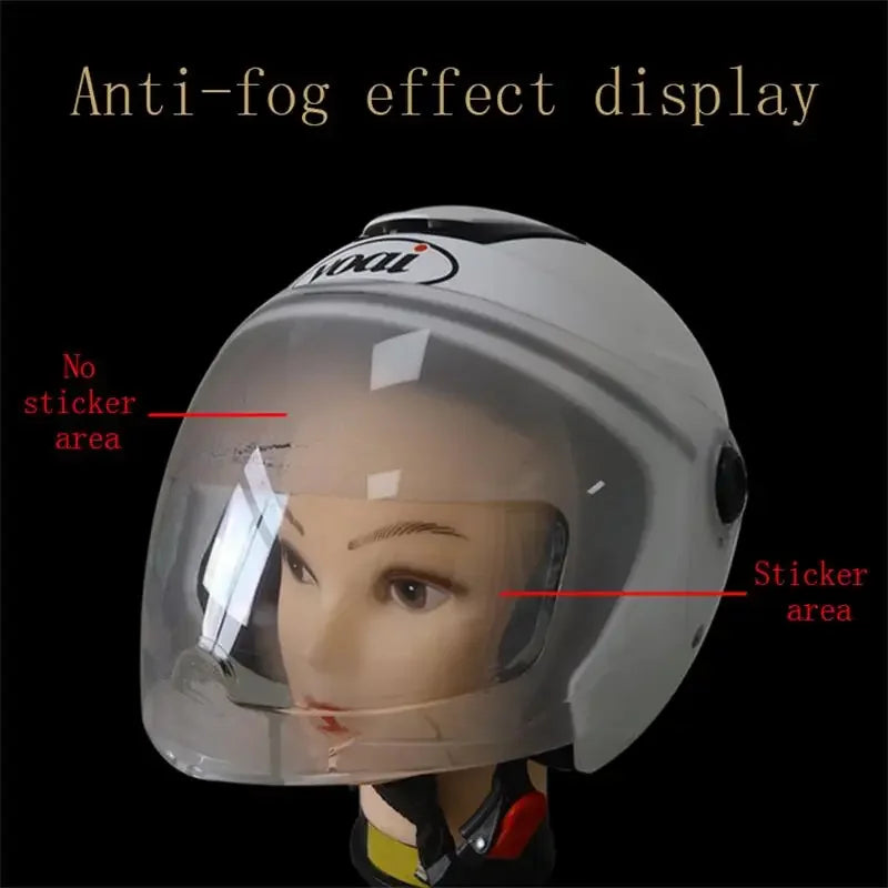 Motorcycle Helmet Clear Rainproof Anti-Fog Film – Nano Coating Sticker for Safety Driving, Durable Universal Helmet Accessory